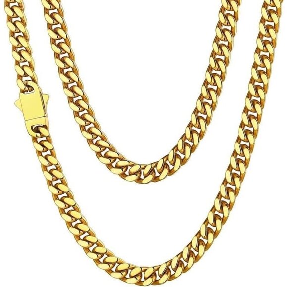Other - Gold/18K 5 mm width Plated Miami Cuban Chain Necklace | Stainless Steel Men